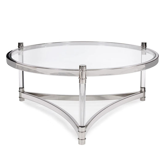 Round Stainless Steel & Acrylic Coffee Table