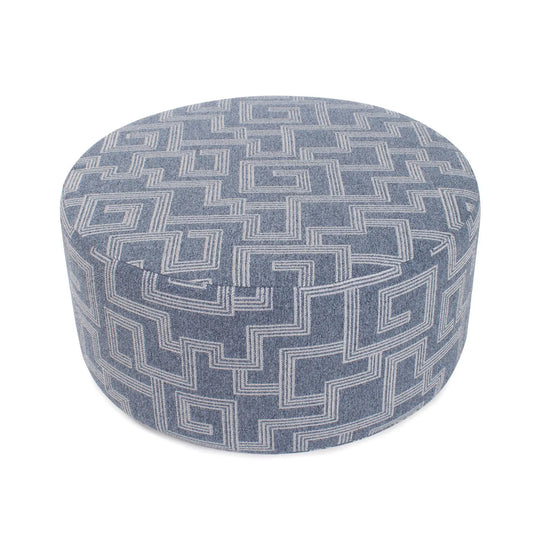 Indoor/Outdoor Universal Round Ottoman Syros Denim Cover Only