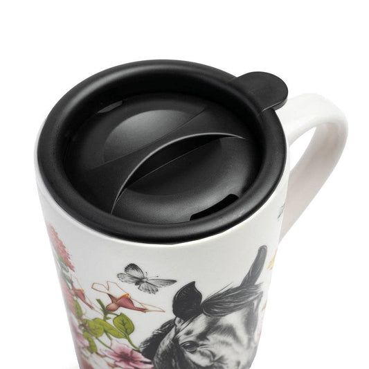 Blue Stallion Rocky Horse Travel Mug With Lid