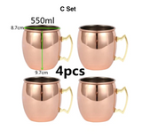 4pcs 550ml Copper Moscow Mule Mug Set