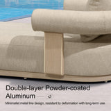 PURPLE LEAF Outdoor Chaise Lounge  Modern Luxury Aluminum Lounger Daybed with Olefin Lumbar Pillow and Armrest for Patio Poolside Beach Sunbathing Deck