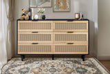 NESTO 51" Modern Rattan Drawer Cabinet
