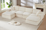 ZORVA 137" 4-Seater Sofa with 2 Ottomans