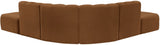 Arc - Velvet 6 Piece Corner Modular Sofa - Saddle