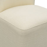 Cube-Inspired Curved Back Dining Motion Chair, Cream