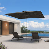 PURPLE LEAF Luxury Market Umbrella 1.9"/2.4"/3.1" Pole Commercial Hydraulic Semi-Automatic Umbrella
