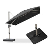 PURPLE LEAF Hailar Deluxe Aluminum Patio Umbrella with Base, Square and Rectangular Umbrella