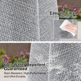 PURPLE LEAF Semi-Auto Outdoor Market Table Umbrella with Heavy-Duty Fabric