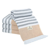4 Packed Terry Peshtemal and Premium Beach Towel, Mediterranean Cotton Turkish Peshtemals, 35" x 60",  Modern & Traditional Turkish Bath Towels