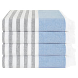 4 Packed Terry Peshtemal and Premium Beach Towel, Mediterranean Cotton Turkish Peshtemals, 35" x 60",  Modern & Traditional Turkish Bath Towels