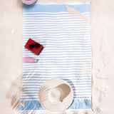 4 Packed Terry Peshtemal and Premium Beach Towel, Mediterranean Cotton Turkish Peshtemals, 35" x 60",  Modern & Traditional Turkish Bath Towels