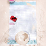 4 Packed Terry Peshtemal and Premium Beach Towel, Mediterranean Cotton Turkish Peshtemals, 35" x 60",  Modern & Traditional Turkish Bath Towels