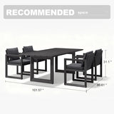 PURPLE LEAF Caesar Outdoor Dining Set Aluminum Luxury Patio Furniture Table and Chairs Set with Olifen Removable Thick Cushion and Pillow Patio Dining Sets for Garden Deck