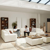 Terra Cloud 139" Boneless Sectional Sofa with Table - Deep-Seated Sectional for Modern Living Rooms