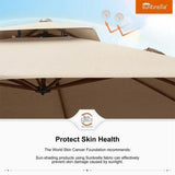 PURPLE LEAF Double Top 11 ft Round Outdoor Patio Umbrella with High Quality Sunbrella Fabric