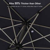 PURPLE LEAF Hailar Tilting Market Umbrella with Base Premium Outdoor Table Umbrella