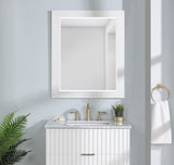 Monad Glass Contemporary Mirror - Elegant Birch Wood Design, Perfect for Any Room or Vanity Setup
