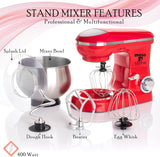 5.5QT 6-Speed Stand Mixer with Stainless Bowl