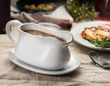 Kook Ceramic Gravy Boat & Saucer for Thanksgiving