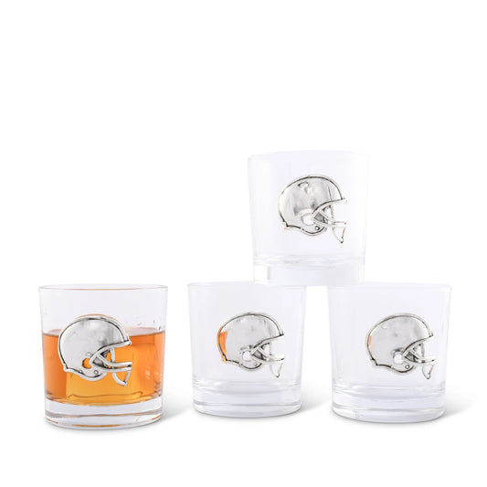 Football Helmet Bar Glasses Set of 4