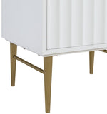 Modernist Quartz Bathroom Vanity with Elegant White Finish and Contemporary Gold Accents Design