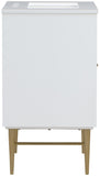Modernist Quartz Bathroom Vanity with Elegant White Finish and Contemporary Gold Accents Design