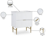 Modernist Quartz Bathroom Vanity with Elegant White Finish and Contemporary Gold Accents Design
