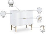 Modernist Quartz Bathroom Vanity with Elegant White Finish and Contemporary Gold Accents Design