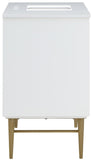 Modernist Quartz Bathroom Vanity with Elegant White Finish and Contemporary Gold Accents Design