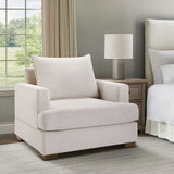 Modern Oversized Upholstered Armchair, Beige