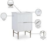 Modernist Quartz Bathroom Vanity with Elegant White Finish and Contemporary Gold Accents Design
