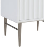 Modernist Quartz Bathroom Vanity with Elegant White Finish and Contemporary Gold Accents Design