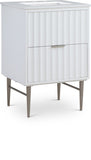 Modernist Quartz Bathroom Vanity with Elegant White Finish and Contemporary Gold Accents Design