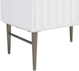 Modernist Quartz Bathroom Vanity with Elegant White Finish and Contemporary Gold Accents Design