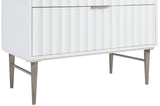 Modernist Quartz Bathroom Vanity with Elegant White Finish and Contemporary Gold Accents Design