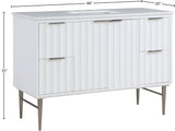 Modernist Quartz Bathroom Vanity with Elegant White Finish and Contemporary Gold Accents Design