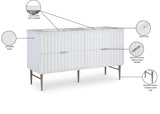 Modernist Quartz Bathroom Vanity with Elegant White Finish and Contemporary Gold Accents Design
