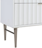 Modernist Quartz Bathroom Vanity with Elegant White Finish and Contemporary Gold Accents Design
