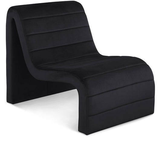 Ivy Velvet Accent Chair - Stylish Curved Design with Channel Tufting for Ultimate Comfort and Relaxation