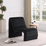 Ivy Velvet Accent Chair - Stylish Curved Design with Channel Tufting for Ultimate Comfort and Relaxation