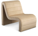 Ivy Velvet Accent Chair - Stylish Curved Design with Channel Tufting for Ultimate Comfort and Relaxation