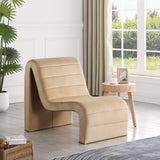 Ivy Velvet Accent Chair - Stylish Curved Design with Channel Tufting for Ultimate Comfort and Relaxation