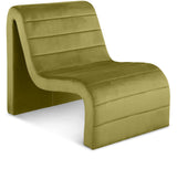 Ivy Velvet Accent Chair - Stylish Curved Design with Channel Tufting for Ultimate Comfort and Relaxation