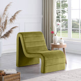 Ivy Velvet Accent Chair - Stylish Curved Design with Channel Tufting for Ultimate Comfort and Relaxation