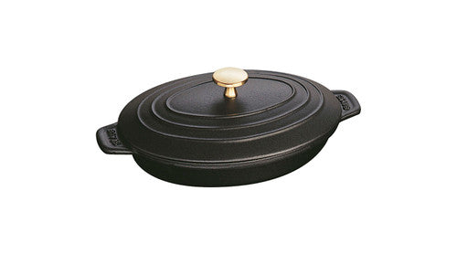 STAUB Cast Iron 9-inch x 6.6-inch Oval Covered Baking Dish
