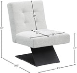 Zeal Accent Chair - Stylish Boucle Upholstered Design with Sturdy Matte Black Metal Base for Comfort