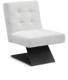Zeal Accent Chair - Stylish Boucle Upholstered Design with Sturdy Matte Black Metal Base for Comfort