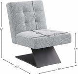 Zeal Accent Chair - Stylish Boucle Upholstered Design with Sturdy Matte Black Metal Base for Comfort