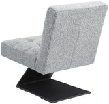 Zeal Accent Chair - Stylish Boucle Upholstered Design with Sturdy Matte Black Metal Base for Comfort