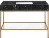 Marmo Contemporary Bathroom Vanity with Elegant Artificial Marble and Stylish Stainless Steel Base